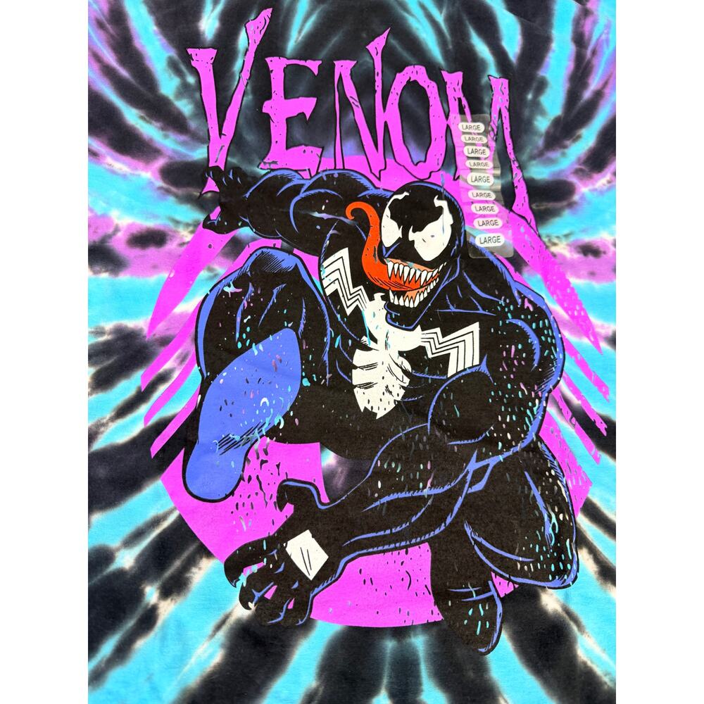 NWT Marvel Venom Tie Dye Shirt Large Graphic Tee Y2K Marvel
